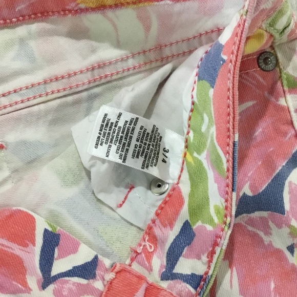 Aeropostale summer tropical denim summer beach short shorts 3/4 - Picture 5 of 6